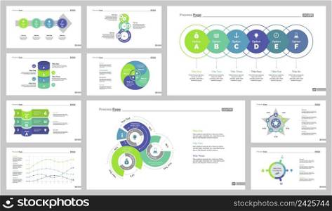Infographic design set can be used for workflow layout, diagram, annual report, presentation, web design. Business and marketing concept with process, doughnut, line and percentage charts.