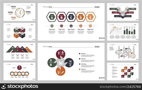 Infographic design set can be used for workflow layout, diagram, annual report, presentation, web design. Business and planning concept with process, timing, line, bar, flow and percentage charts.