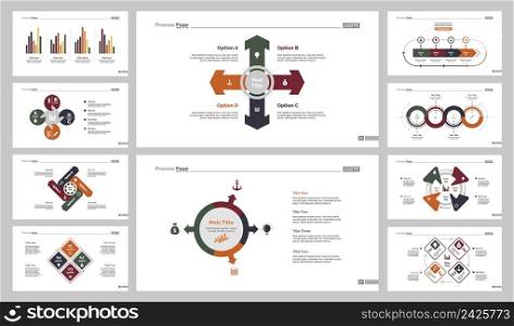 Infographic design set can be used for workflow layout, diagram, annual report, presentation, web design. Business and strategy concept with process charts.