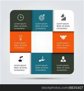 Infographic design template and marketing icons vector image