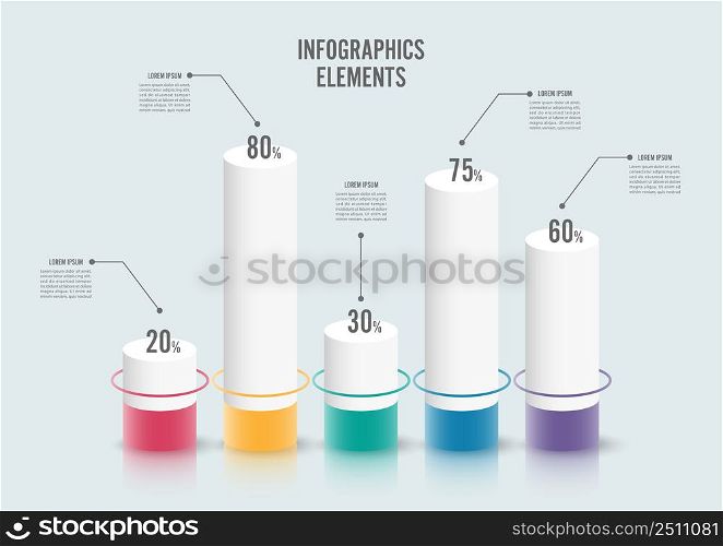 Infographic design template can be used for workflow layout, diagram, number options, web design. Infographic business concept with options, parts, steps or processes. Abstract background.
