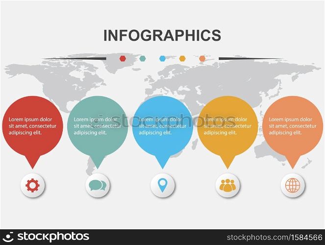 Infographic design template for business, stock vector