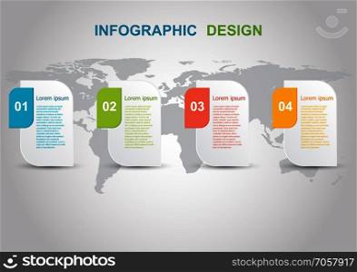 Infographic design template on gray background. Can be used for business step options.