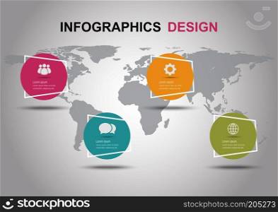 Infographic design template with circle banners, stock vector
