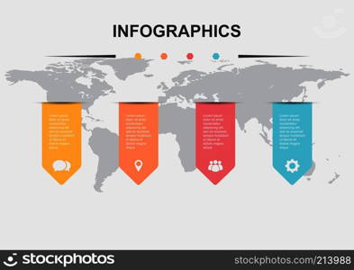 Infographic design template with ribbons, stock vector