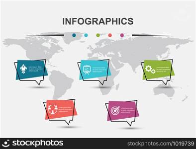 Infographic design template with speech bubbles, stock vector