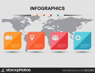 Infographic design template with square elements, stock vector
