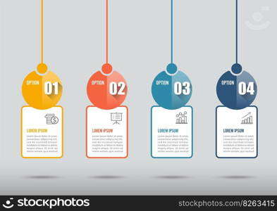 Infographic design vector and marketing icons can be used for workflow layout, diagram, annual report, web design. Business concept with 4 options, steps or processes.