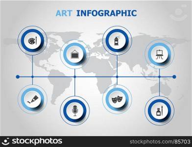 Infographic design with art icons, stock vector