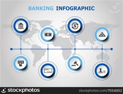 Infographic design with banking icons, stock vector