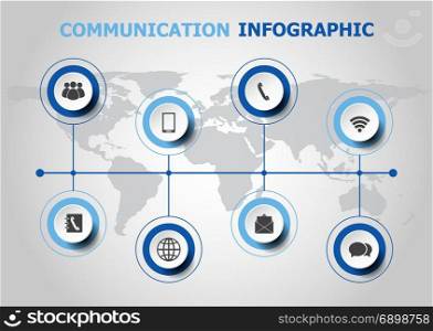 Infographic design with communication icons, stock vector