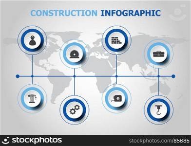 Infographic design with construction icons, stock vector