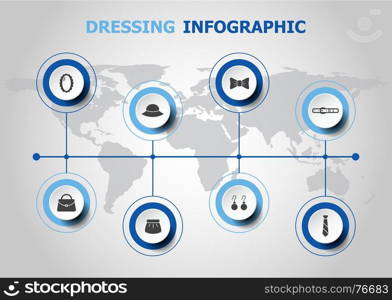 Infographic design with dressing icons, stock vector