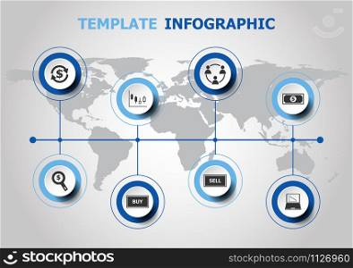 Infographic design with forex icons, stock vector