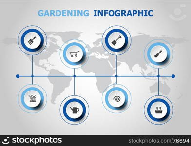 Infographic design with gardening icons, stock vector