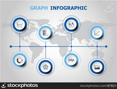 Infographic design with graph icons, stock vector