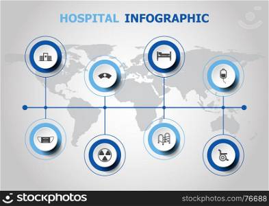 Infographic design with hospital icons, stock vector