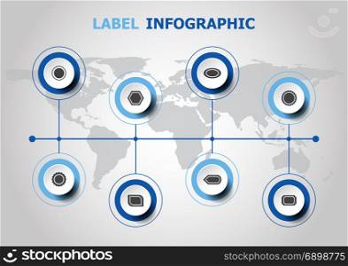 Infographic design with label icons, stock vector