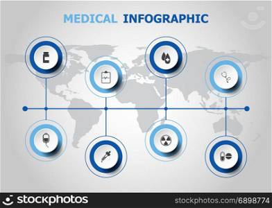 Infographic design with medical icons, stock vector