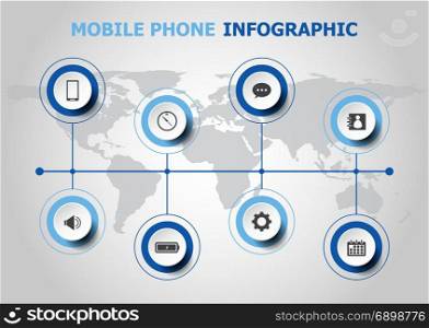 Infographic design with mobile phone icons, stock vector