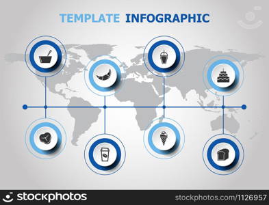 Infographic design with popular food icons, stock vector