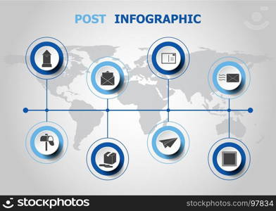 Infographic design with post icons, stock vector