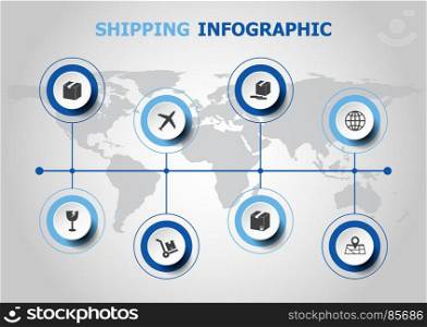 Infographic design with shipping icons, stock vector