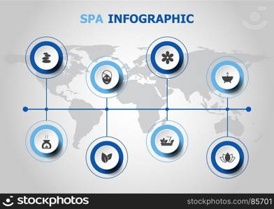 Infographic design with spa icons, stock vector