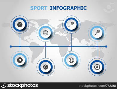 Infographic design with sport icons, stock vector