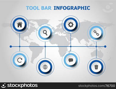 Infographic design with tool bar icons, stock vector