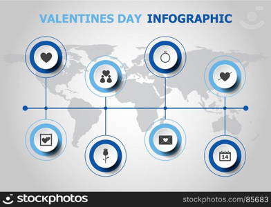 Infographic design with Valentines day icons, stock vector