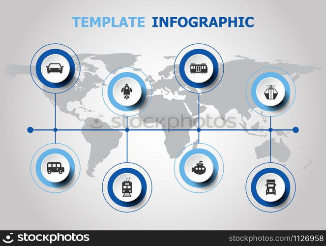 Infographic design with vehicle icons, stock vector