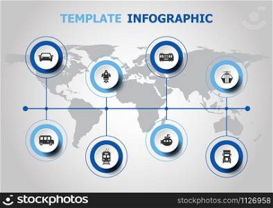 Infographic design with vehicle icons, stock vector