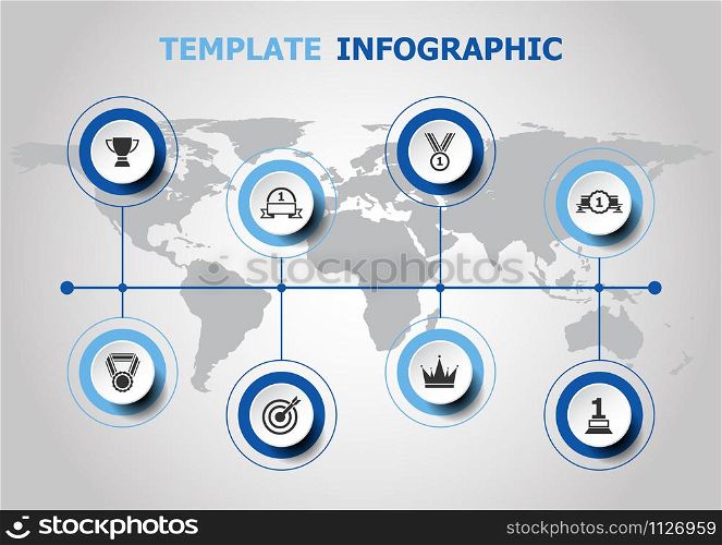 Infographic design with victory icons, stock vector