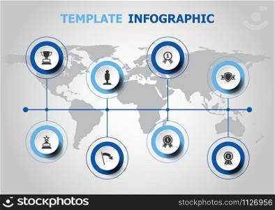 Infographic design with winner icons, stock vector