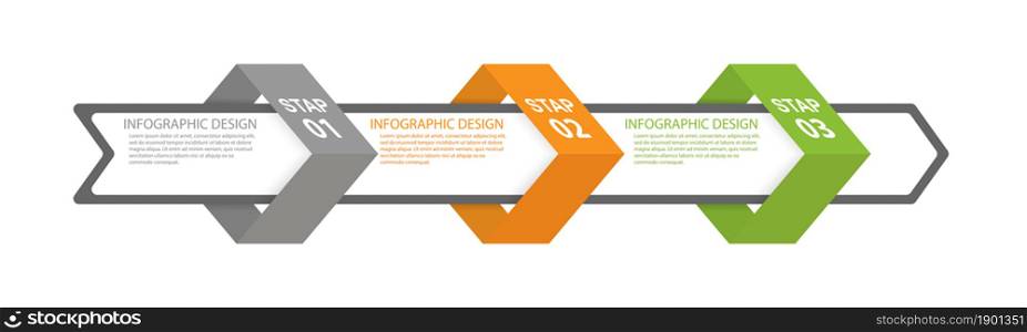 Infographic diagram of the process. 3 steps of options to achieve success. Vector scalable template in a flat style.