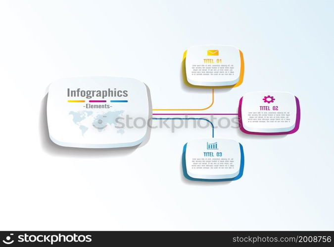 Infographic elements business abstract background template with 3 step