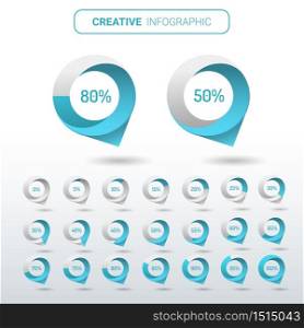 Infographic Elements Chart circle with indication of percentages
