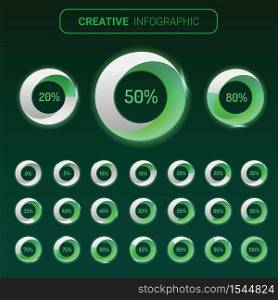 Infographic Elements Chart circle with indication of percentages