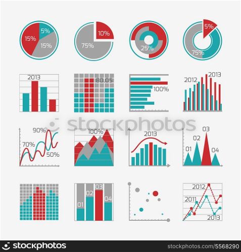 Infographic elements for business report presentation or website isolated vector illustration