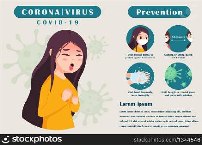 Infographic Elements How to Prevent Infection from a New Coronavirus , covid-19 vector illustration