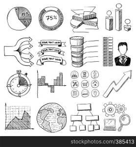 Infographic elements icons set. Cartoon illustration of 16 Infographic elements vector icons for web. Infographic elements icons set, cartoon style
