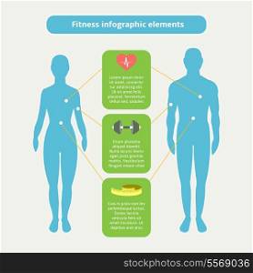 Infographic elements of fitness sports and healthcare vector illustration
