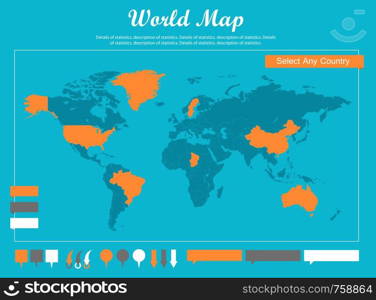 Infographic Elements. Opportunity to Highlight Any Country. Vector Illustration EPS 10.