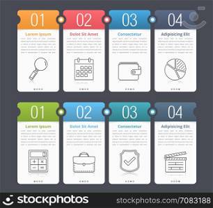 Infographic Elements with Numbers and Text. Set of infographic elements with numbers, line icons and place for your text, can be used as workflow, process, steps or options, vector eps10 illustration