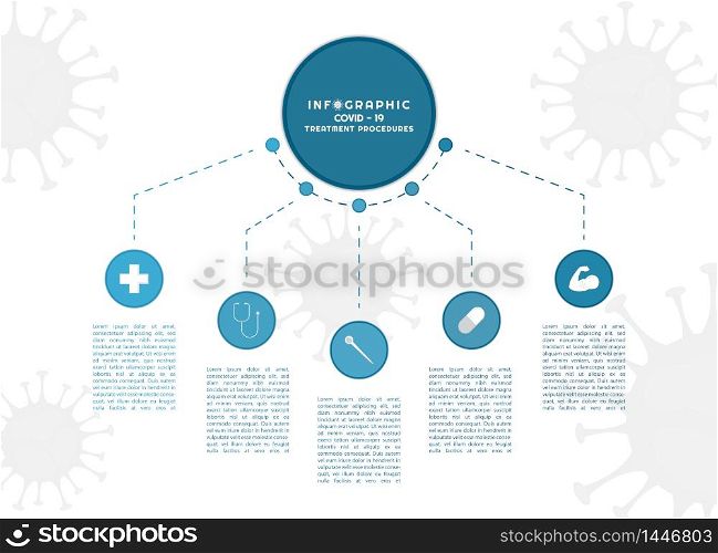 Infographic for medical geometric circle shape line dashed with space for text. vector illustration.