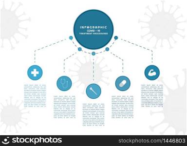Infographic for medical geometric circle shape line dashed with space for text. vector illustration.
