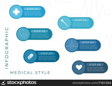 Infographic medical desgin step to healthcare modern design. vector illustration.