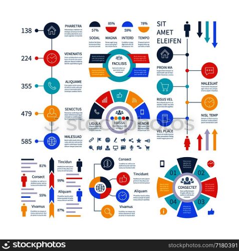 Infographic. Multipurpose financial chart marketing graph, process table, corporate timeline step flowchart. Infographics vector set. Illustration of chart and graph, infographic process. Infographic. Multipurpose financial chart marketing graph, process table, corporate timeline step flowchart. Infographics vector set