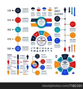 Infographic. Multipurpose financial chart marketing graph, process table, corporate timeline step flowchart. Infographics vector set. Illustration of chart and graph, infographic process. Infographic. Multipurpose financial chart marketing graph, process table, corporate timeline step flowchart. Infographics vector set